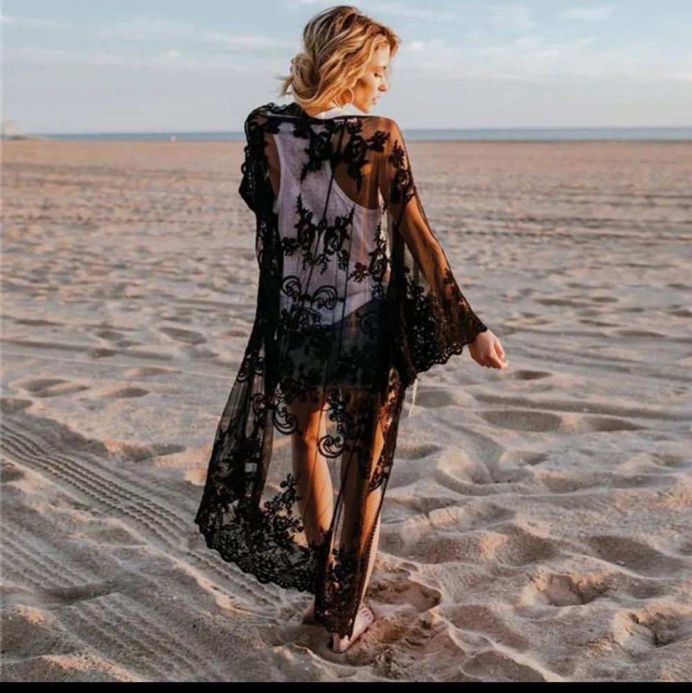 ✨️Sale✨️Cardigan Bikini Blouse Cover-up - Black